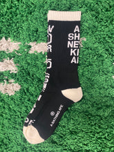 Load image into Gallery viewer, Bape ‘World Gone Mad’ Socks - Black/Cream
