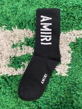 Load image into Gallery viewer, Amiri Written Logo Socks - Black/White
