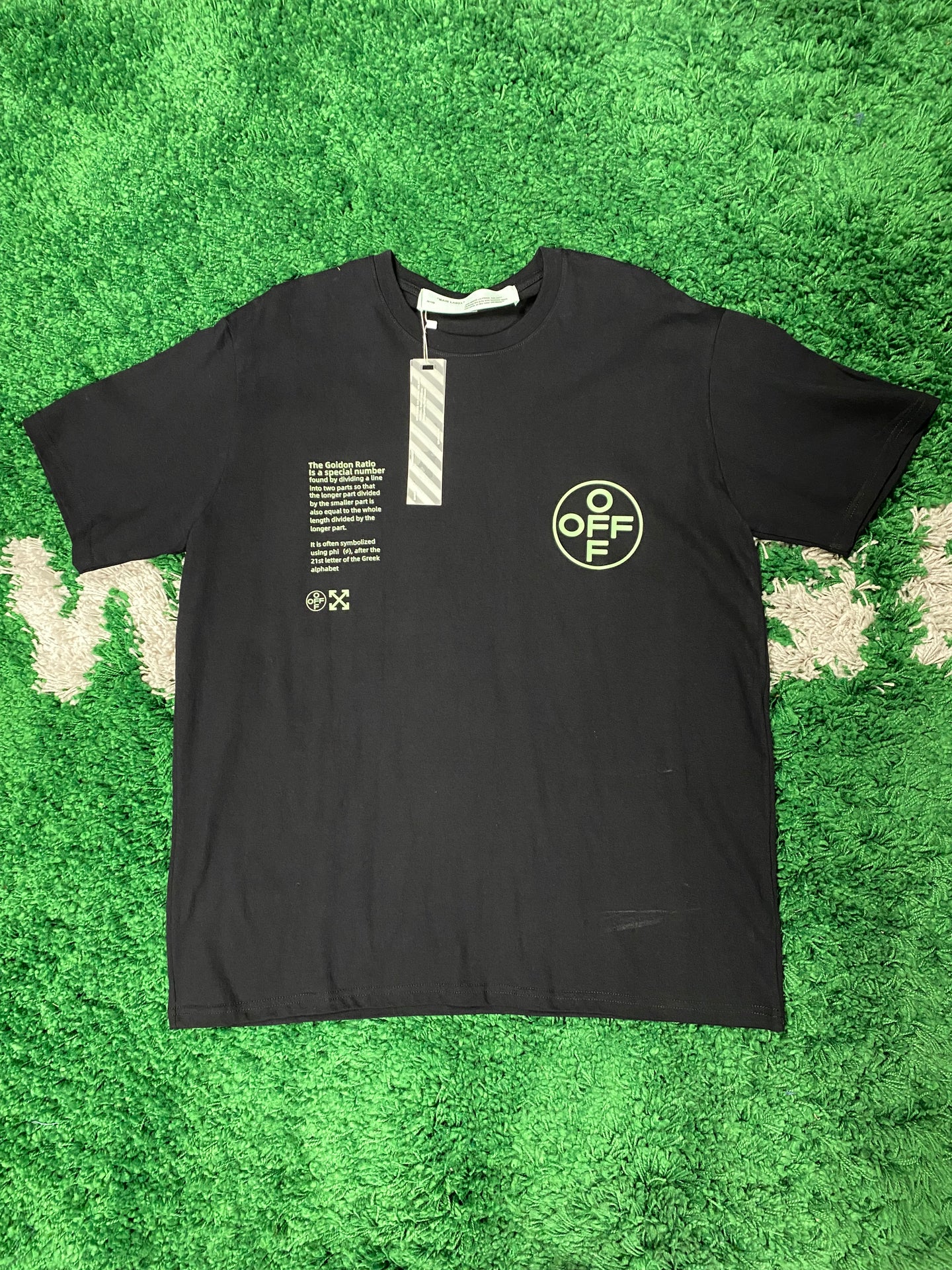 Off White Casual Graphic Shirt - Black/Green