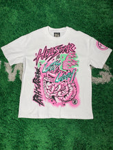 Load image into Gallery viewer, Hellstar ‘No Guts No Glory’ Shirt - White/Pink/Green
