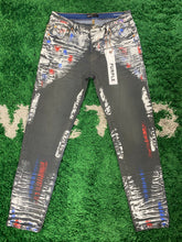 Load image into Gallery viewer, Purple Brand Denim Jeans ‘Multicolor’ - Dark Wash - Black/White/Red/Blue
