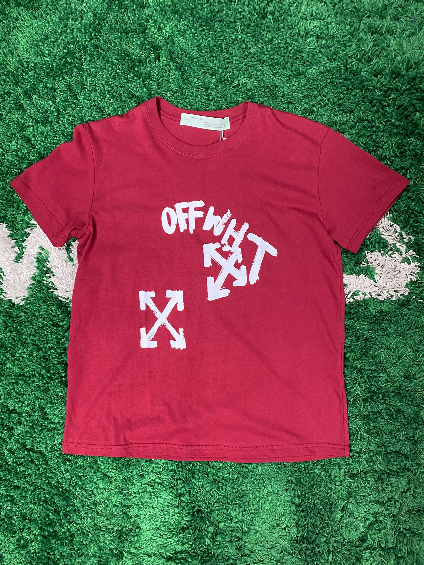 Off White Casual Shirt - Burgundy/White