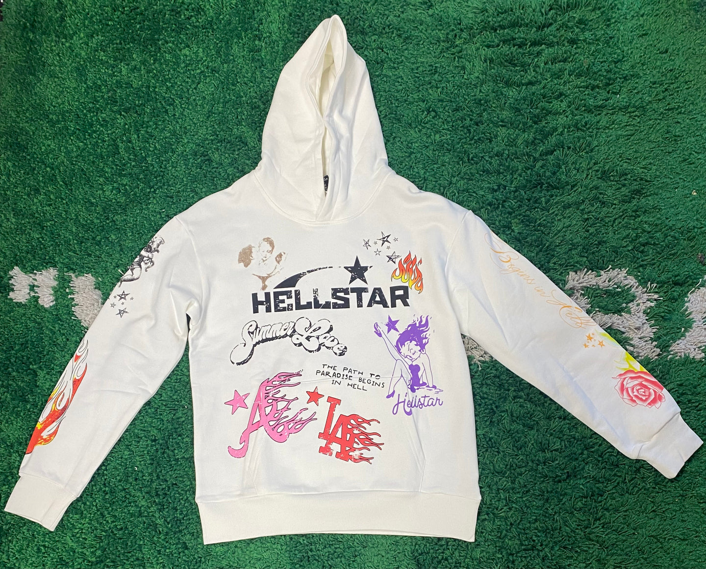 Hellstar Hoodie - White/Multicolor