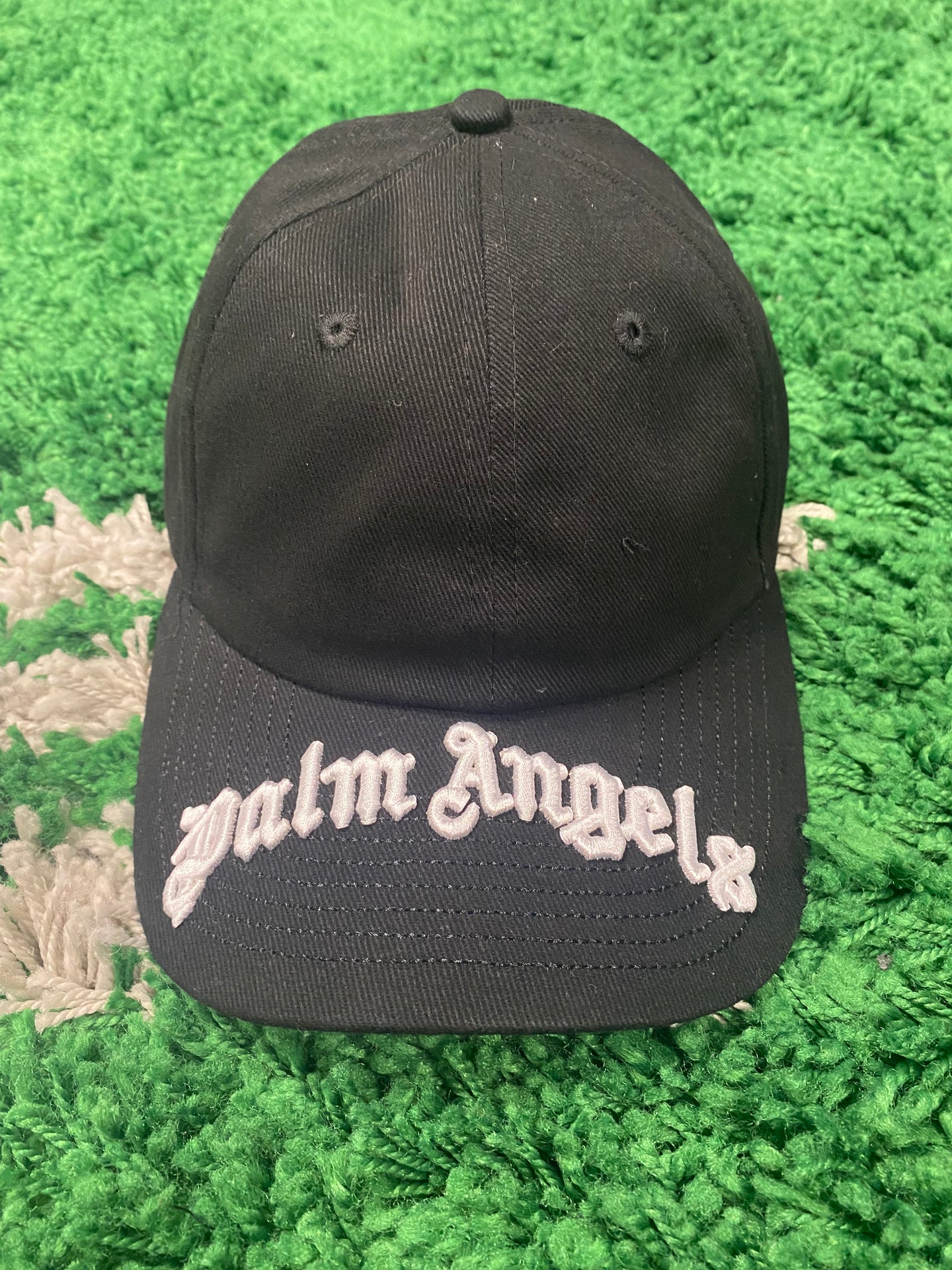 Palm Angels ‘Curved Logo’ Hat - Black/White