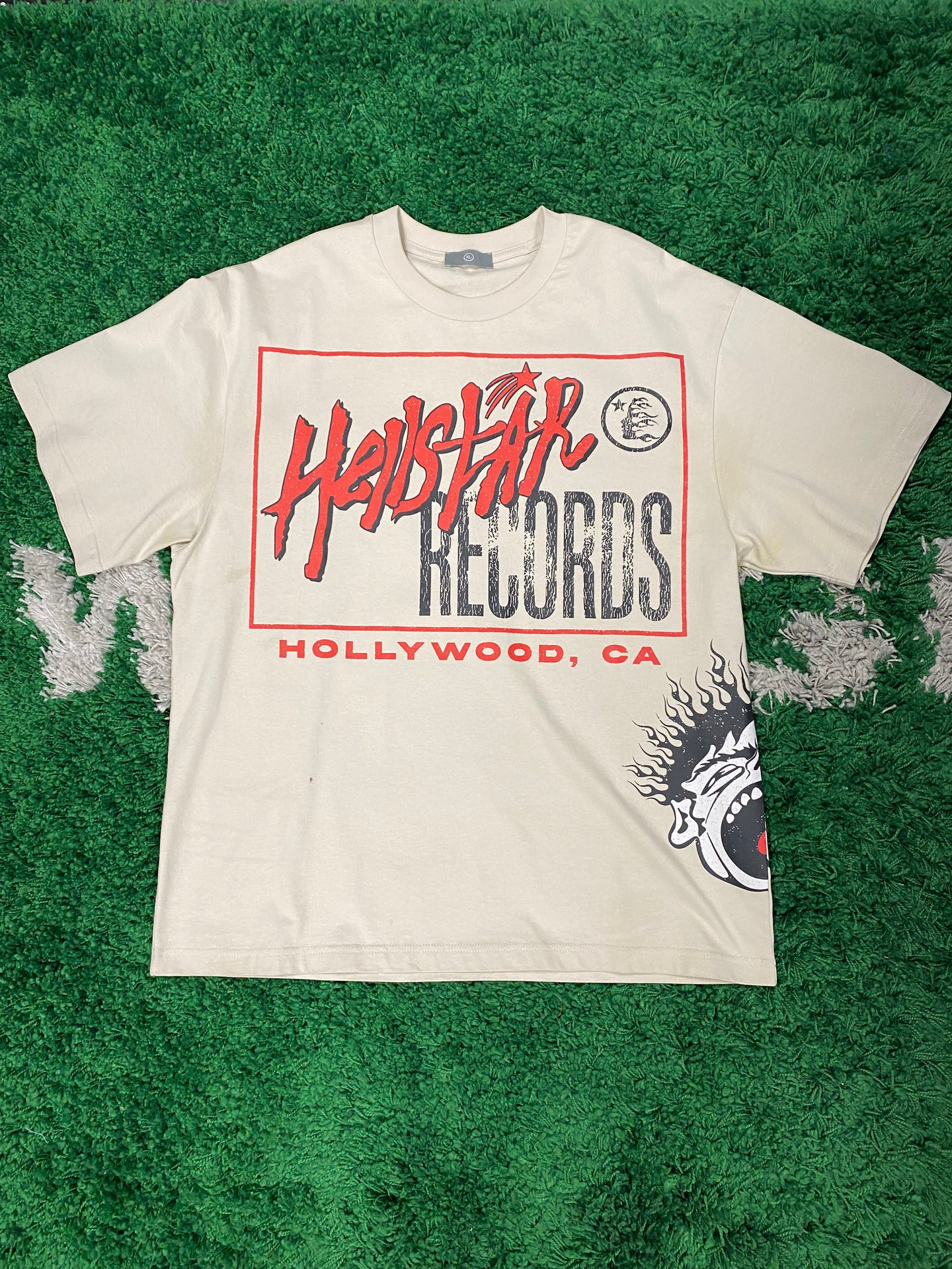 Hellstar ‘Records’ Graphic Shirt - Cream/Red/Black