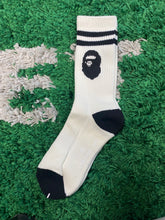 Load image into Gallery viewer, Bape Striped Ankle Socks - Cream/Black
