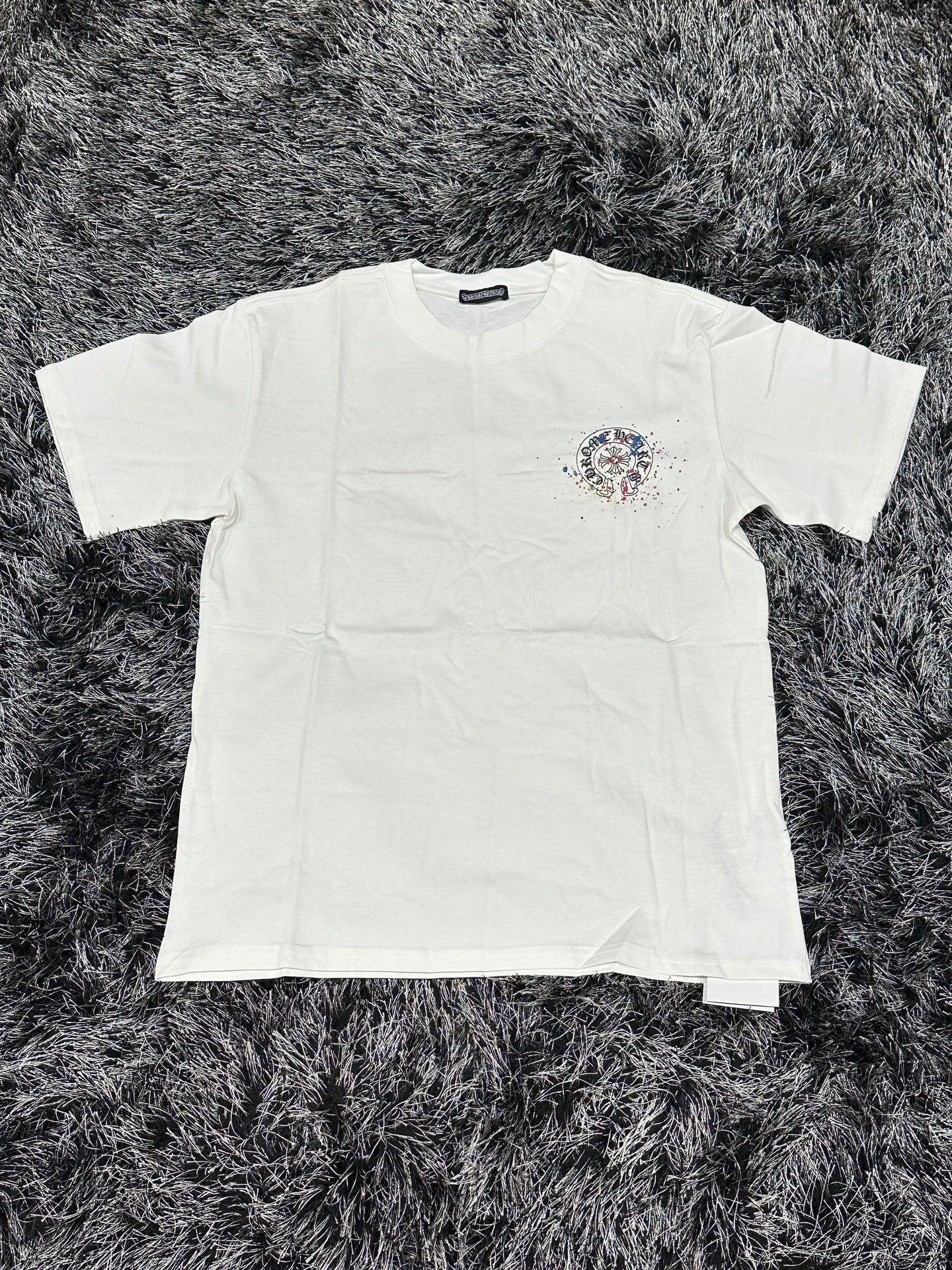 Chrome Hearts Logo Shirt w/ Paint - White/Multicolor