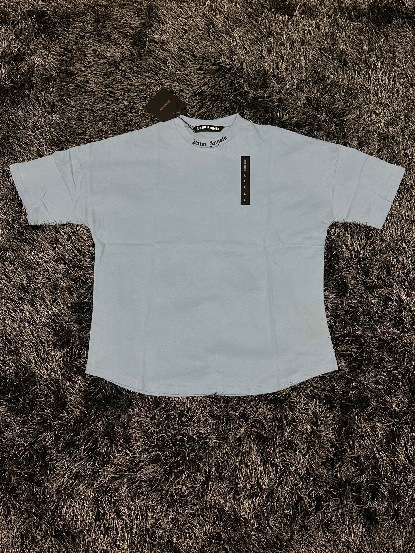 Palm Angels Curved Logo Shirt - Blue Gray