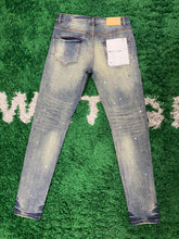 Load image into Gallery viewer, Purple Brand Denim Jeans ‘Dots’ - Medium Wash - Burgundy/Grey/White
