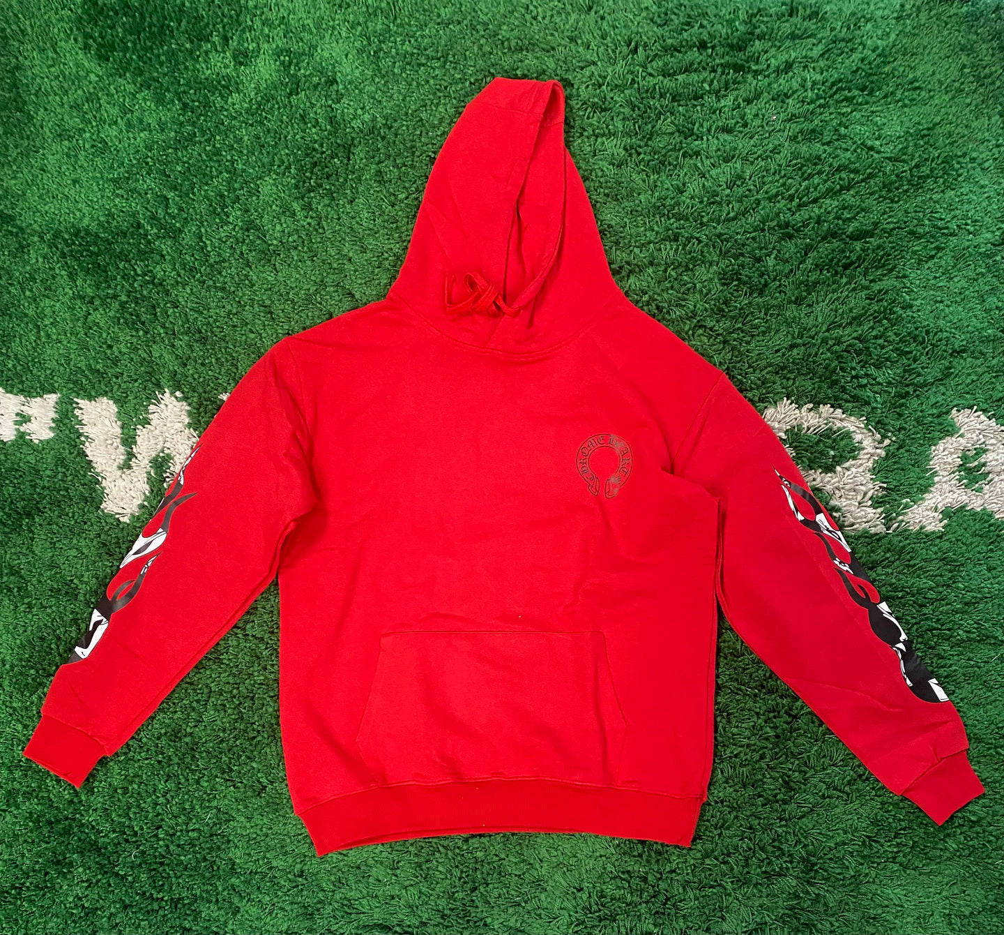 Chrome Hearts ‘Finish Line’ Graphic Hoodie - Red/Black