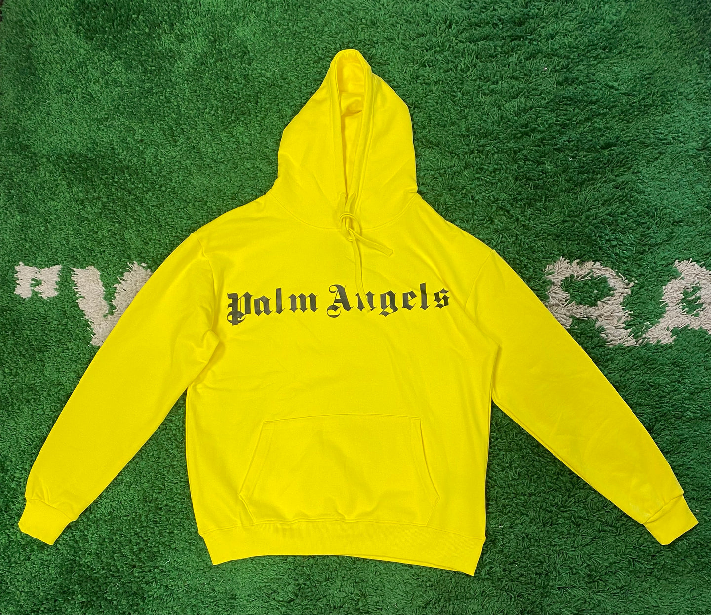 Palm Angels Casual Logo Hoodie - Yellow/Black