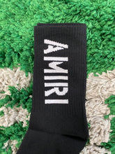 Load image into Gallery viewer, Amiri Written Logo Socks - Black/White
