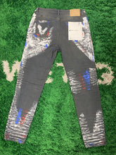 Load image into Gallery viewer, Purple Brand Denim Jeans ‘Multicolor’ - Dark Wash - Black/White/Red/Blue
