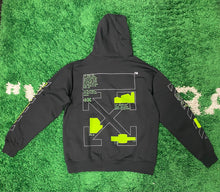 Load image into Gallery viewer, Off White Casual Graphic Hoodie - Black/Green
