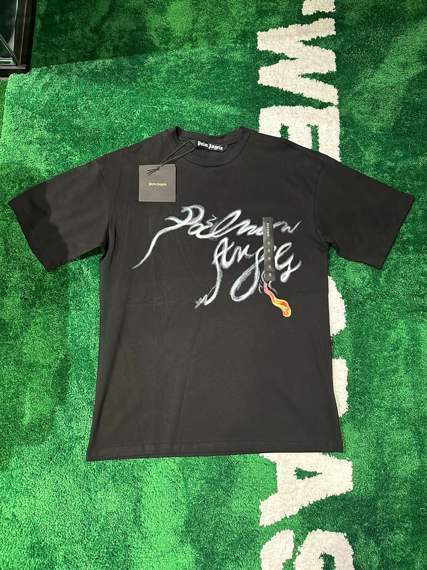 Palm Angels Cursive Logo Shirt - Black