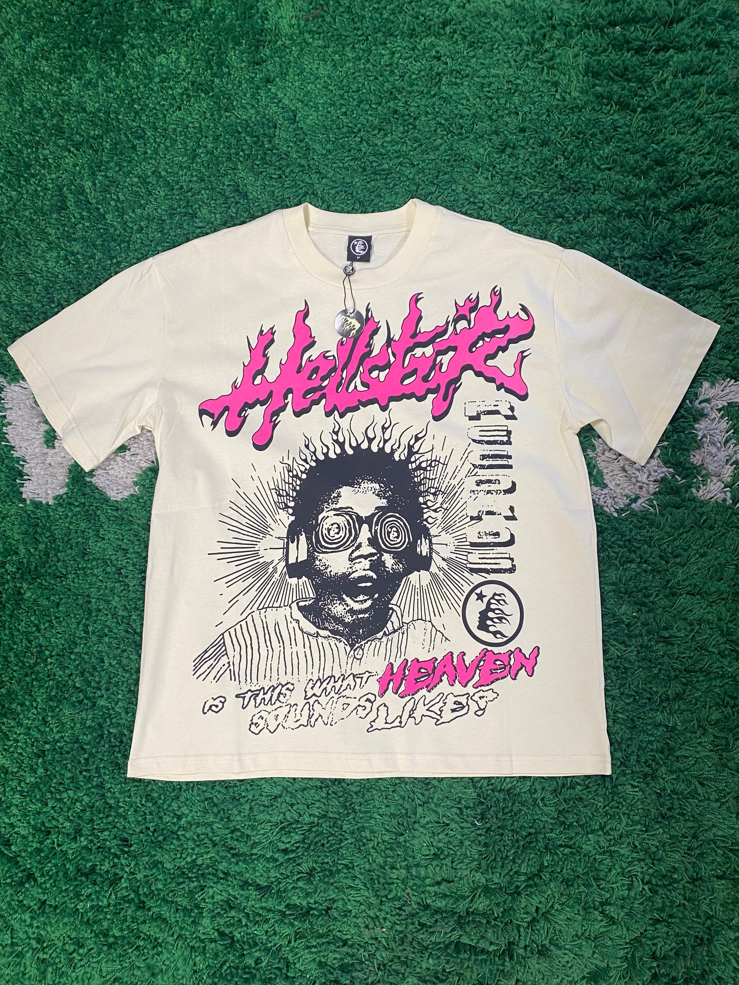 Hellstar ‘Soundwaves’ Shirt - Cream/Pink