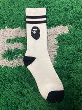 Load image into Gallery viewer, Bape Striped Ankle Socks - Cream/Black
