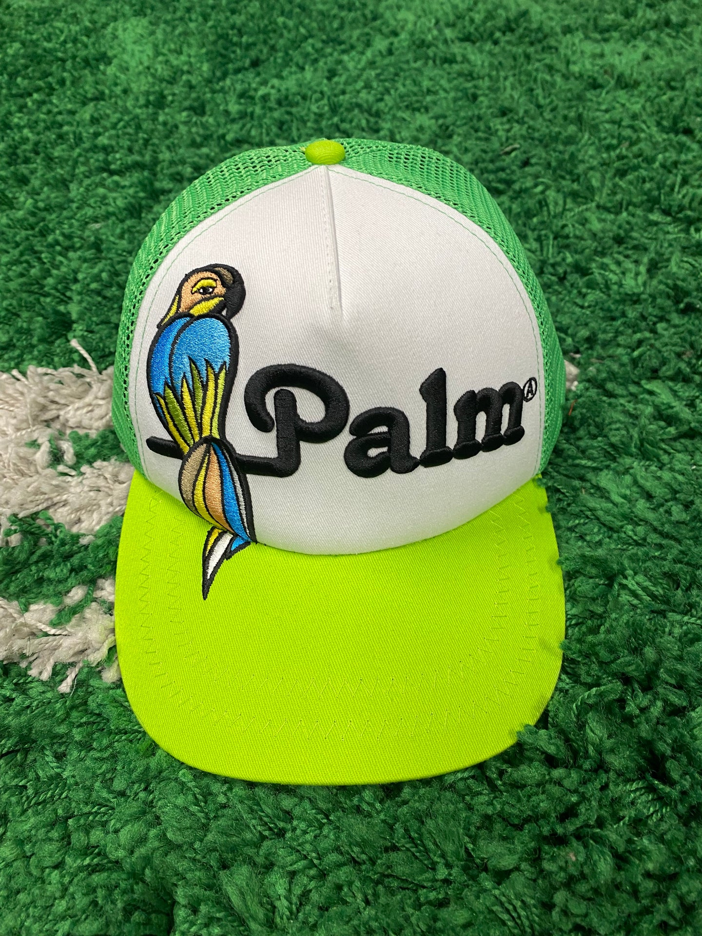 Palm Angels ‘Parrot’ Hat - Green/White