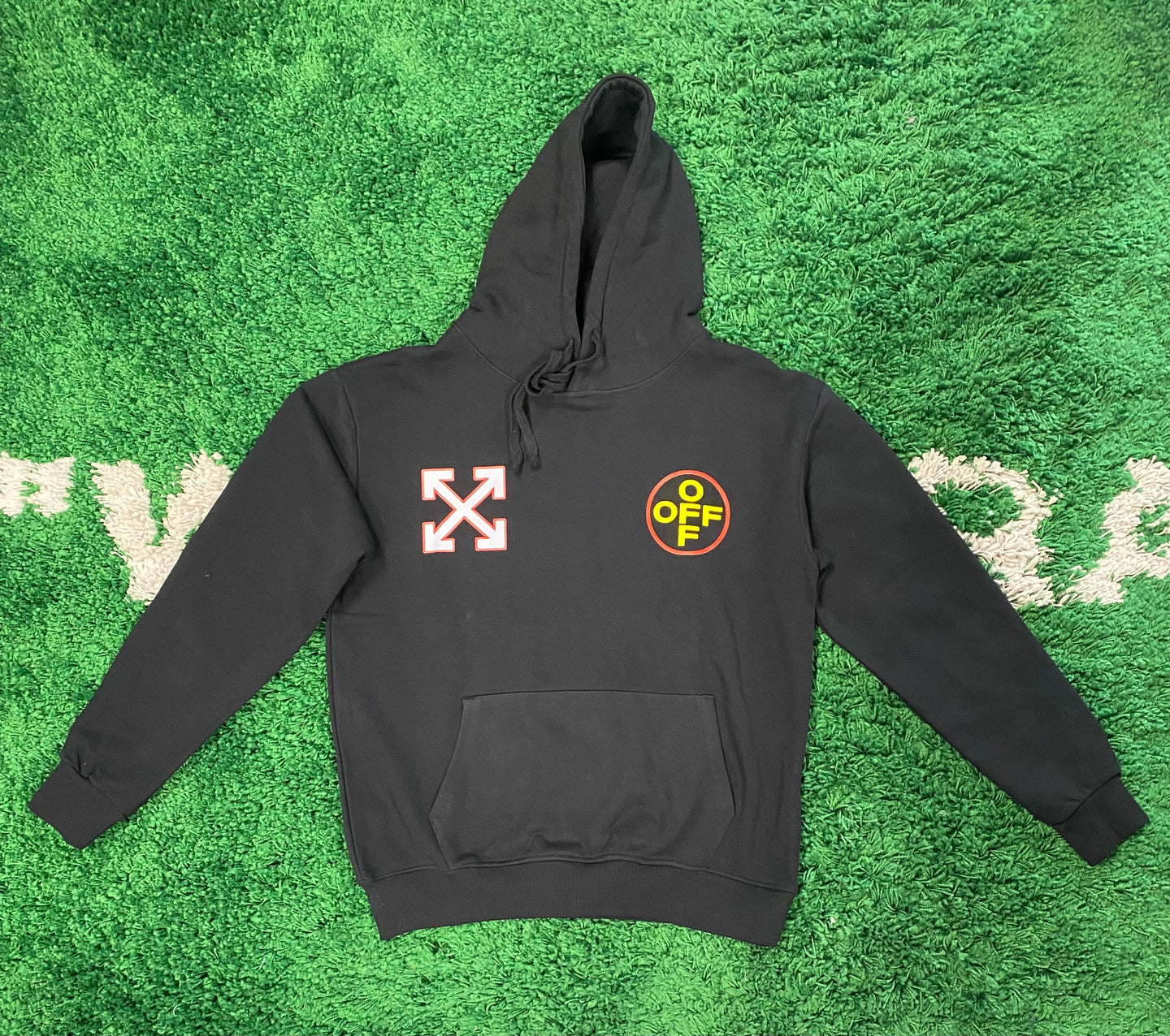 Off White Casual Hoodie - Black/Yellow