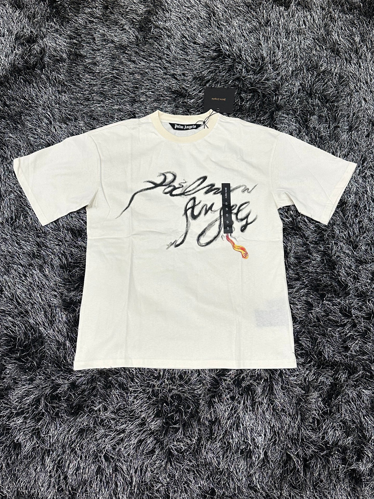 Palm Angels Cursive Logo Shirt - Cream