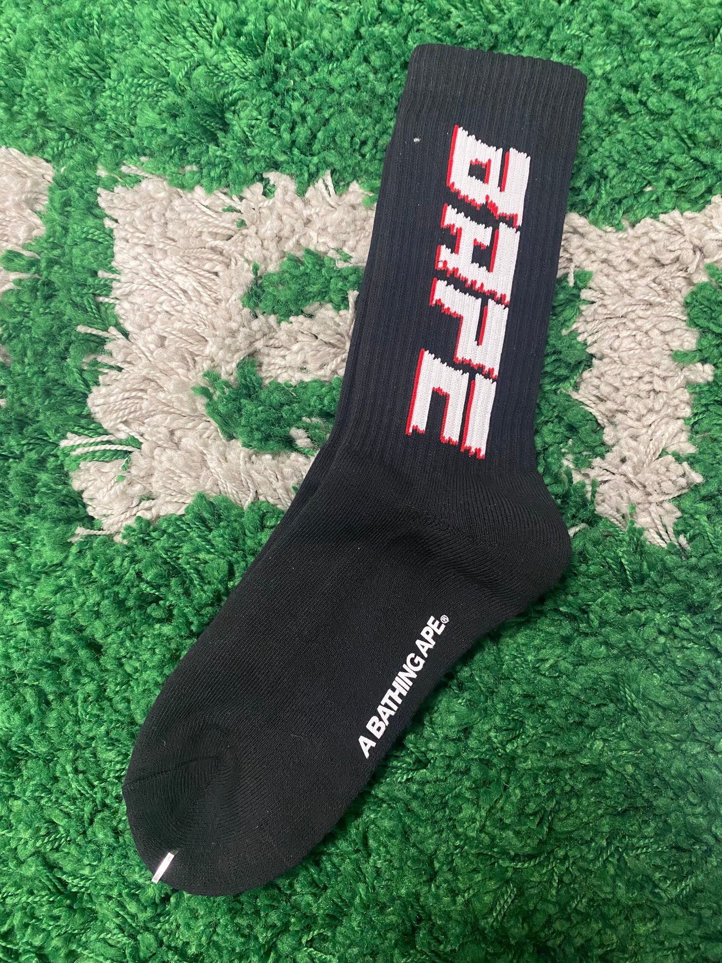 Bape Socks - Black/White/Red