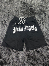 Load image into Gallery viewer, Palm Angels Curved Logo Shorts - Black/White
