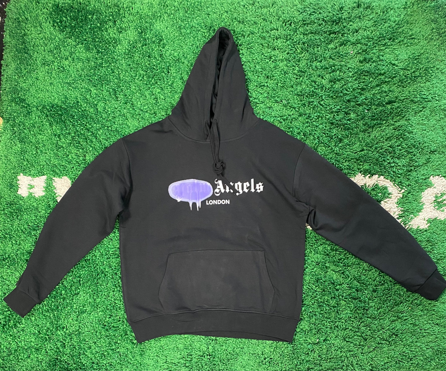 Palm Angels London Sprayed Hoodie - Black/Blue