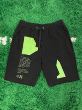 Load image into Gallery viewer, Off White Graphic Shorts - Black/Green/White
