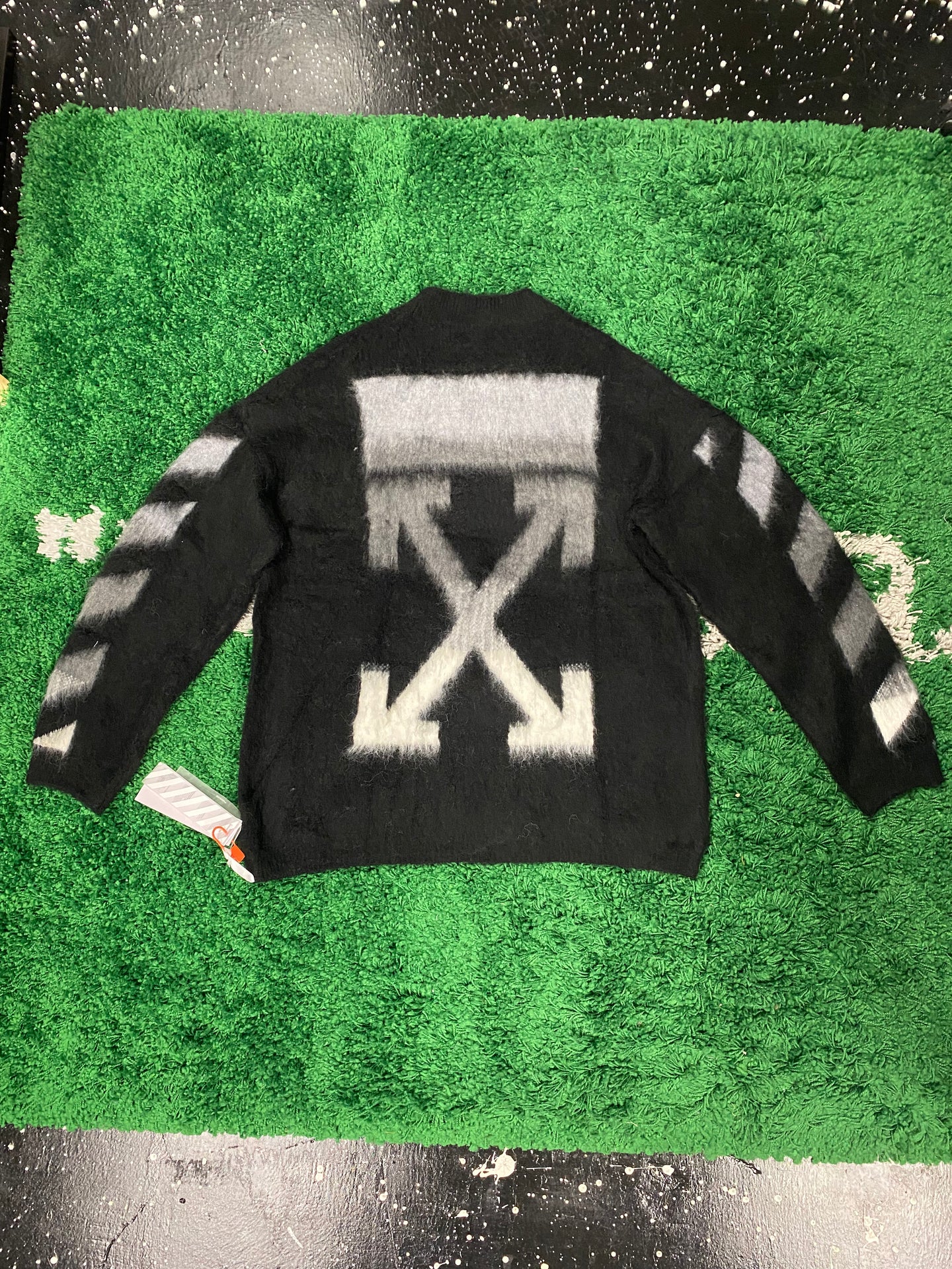 Off White Striped Sweater - Black/Grey/White